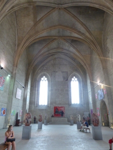The eastern end of the Grande Chapelle, with the alter… the room at the right being where the Pope would put on his vestments before the service